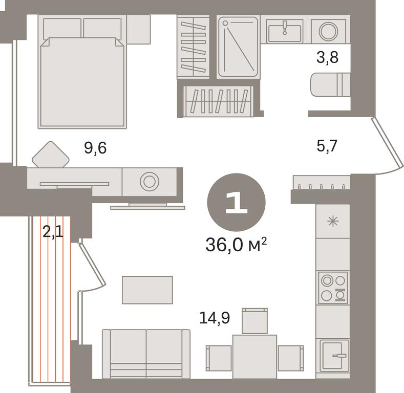 1-BD Apartment Sale, 36平方米 at Pervy kvartal, Kalinovaya ulitsa, derevnya Sapronovo, Leninskiy City District, Moscow Region, Russia #1 1-BD Apartment Sale, 36平方米 at Pervy kvartal, Kalinovaya ulitsa, derevnya Sapronovo, Leninskiy City District, Moscow Region, Russia #1