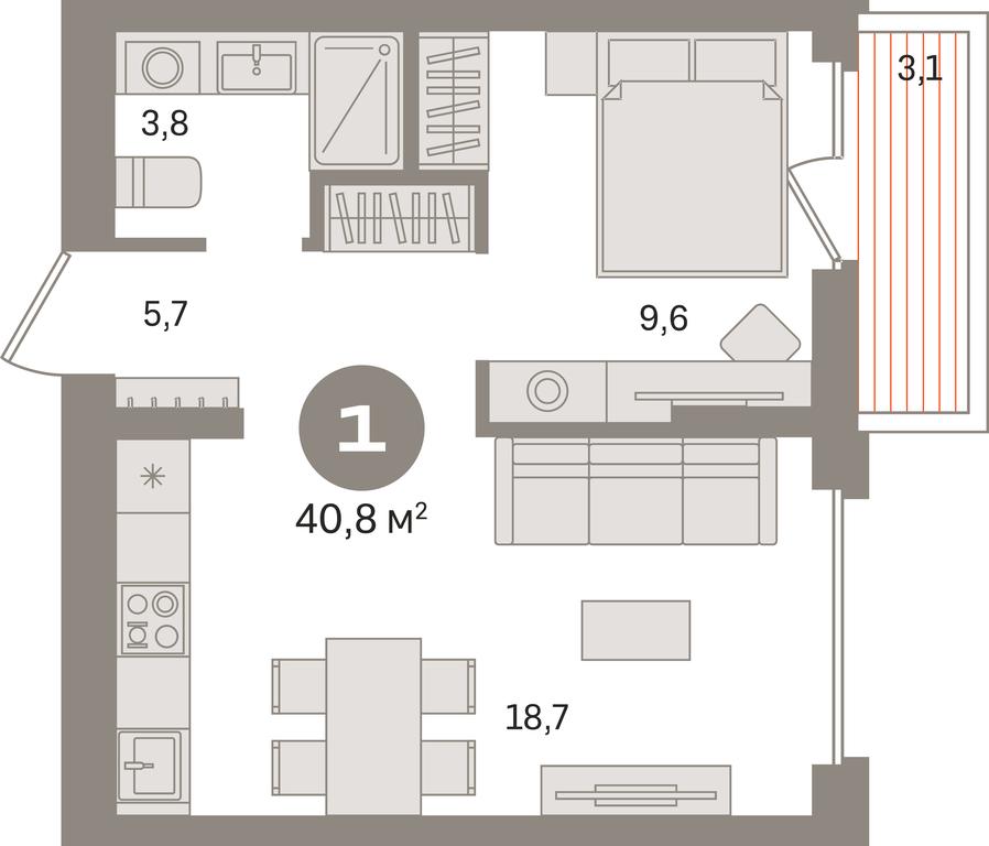 1-BD Apartment Sale, 40.7平方米 at Pervy kvartal, Kalinovaya ulitsa, derevnya Sapronovo, Leninskiy City District, Moscow Region, Russia #1 1-BD Apartment Sale, 40.7平方米 at Pervy kvartal, Kalinovaya ulitsa, derevnya Sapronovo, Leninskiy City District, Moscow Region, Russia #1