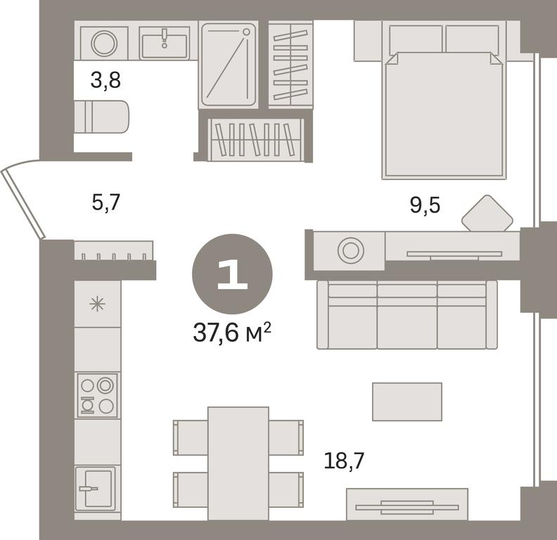 1-BD Apartment Sale, 37.6平方米 at Pervy kvartal, Kalinovaya ulitsa, derevnya Sapronovo, Leninskiy City District, Moscow Region, Russia #1 1-BD Apartment Sale, 37.6平方米 at Pervy kvartal, Kalinovaya ulitsa, derevnya Sapronovo, Leninskiy City District, Moscow Region, Russia #1