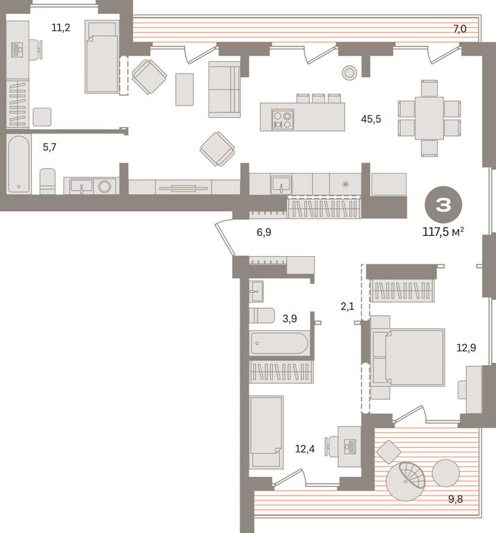 3-BD Apartment Sale, 117.5平方米 at Pervy kvartal, Kalinovaya ulitsa, derevnya Sapronovo, Leninskiy City District, Moscow Region, Russia #1 3-BD Apartment Sale, 117.5平方米 at Pervy kvartal, Kalinovaya ulitsa, derevnya Sapronovo, Leninskiy City District, Moscow Region, Russia #1
