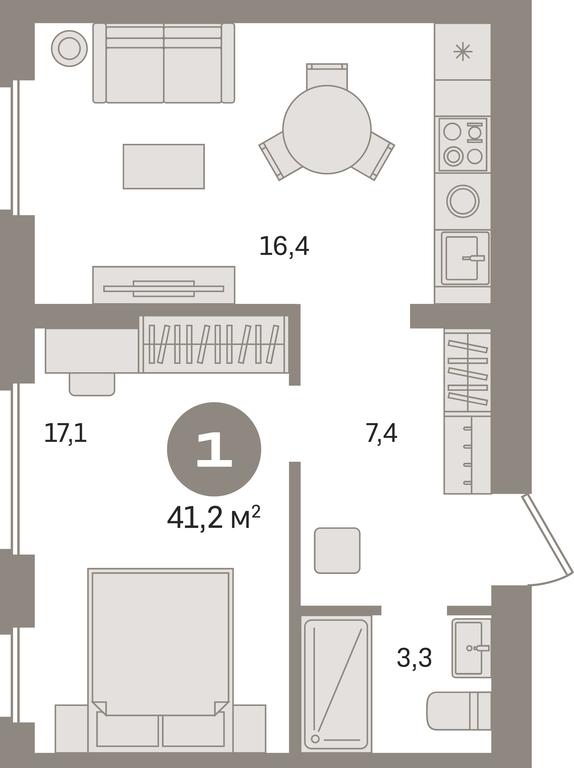 1-BD Apartment Sale, 41.2 sq. m. at Pervy kvartal, Kalinovaya ulitsa, derevnya Sapronovo, Leninskiy City District, Moscow Region, Russia #1 1-BD Apartment Sale, 41.2 sq. m. at Pervy kvartal, Kalinovaya ulitsa, derevnya Sapronovo, Leninskiy City District, Moscow Region, Russia #1