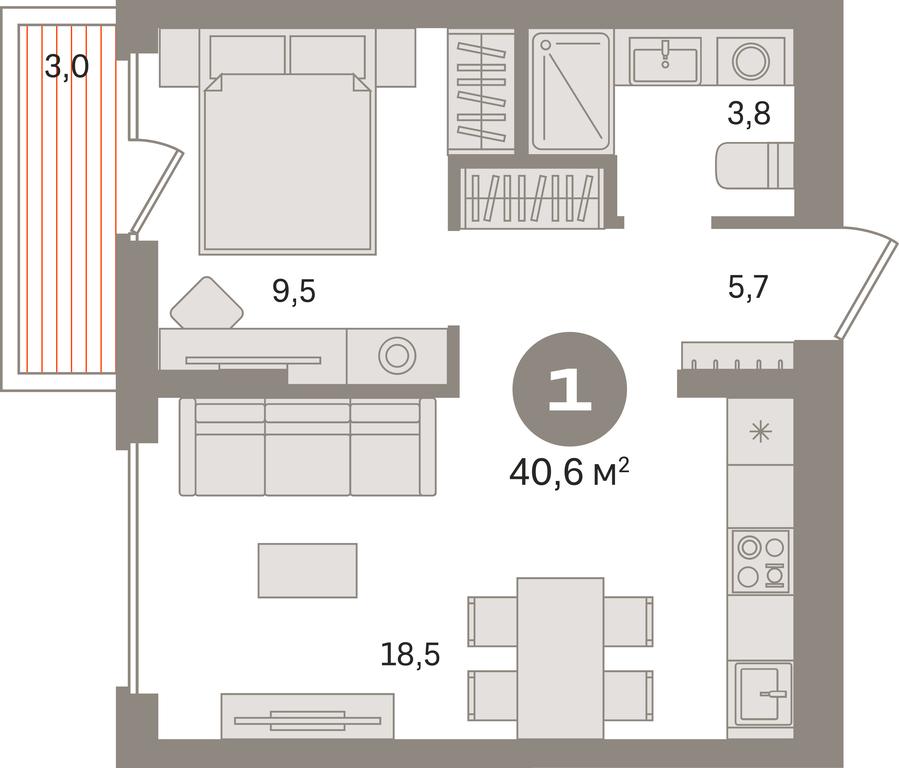 1-BD Apartment Sale, 40.6平方米 at Pervy kvartal, Kalinovaya ulitsa, derevnya Sapronovo, Leninskiy City District, Moscow Region, Russia #1 1-BD Apartment Sale, 40.6平方米 at Pervy kvartal, Kalinovaya ulitsa, derevnya Sapronovo, Leninskiy City District, Moscow Region, Russia #1