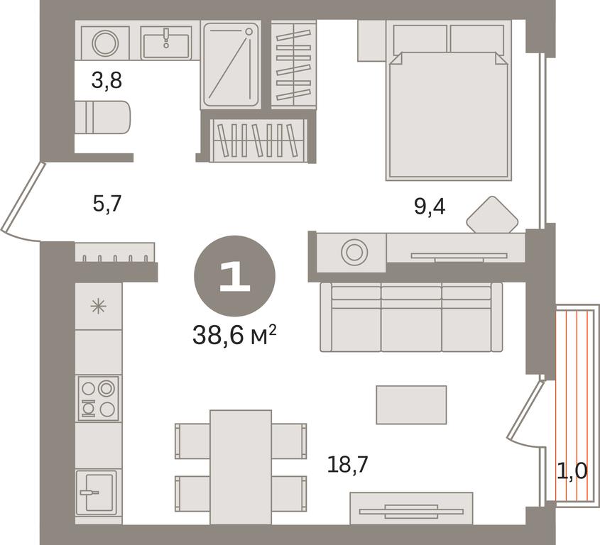 1-BD Apartment Sale, 38.6 sq. m. at Pervy kvartal, Kalinovaya ulitsa, derevnya Sapronovo, Leninskiy City District, Moscow Region, Russia #1 1-BD Apartment Sale, 38.6 sq. m. at Pervy kvartal, Kalinovaya ulitsa, derevnya Sapronovo, Leninskiy City District, Moscow Region, Russia #1