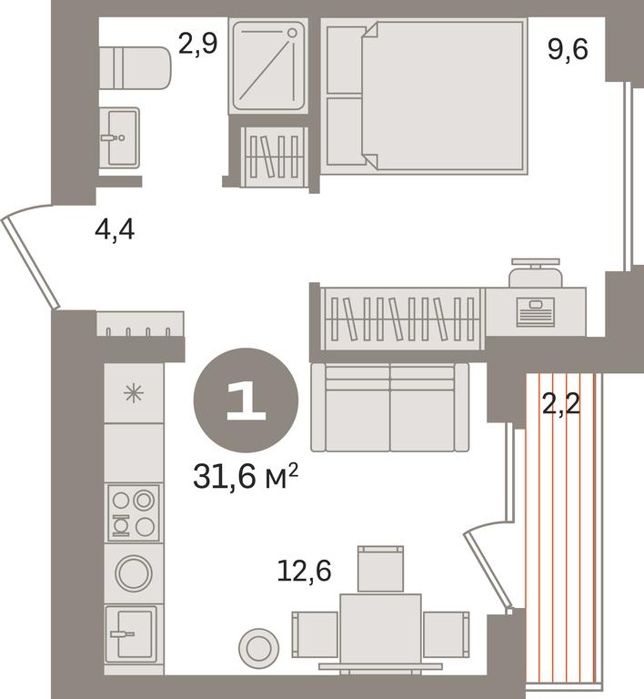 1-BD Apartment Sale, 31.6 sq. m. at Pervy kvartal, Kalinovaya ulitsa, derevnya Sapronovo, Leninskiy City District, Moscow Region, Russia #1 1-BD Apartment Sale, 31.6 sq. m. at Pervy kvartal, Kalinovaya ulitsa, derevnya Sapronovo, Leninskiy City District, Moscow Region, Russia #1