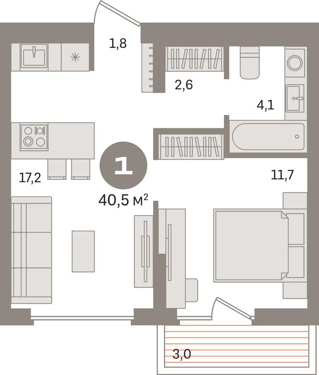 1-BD Apartment Sale, 40.5 sq. m. at Pervy kvartal, Kalinovaya ulitsa, derevnya Sapronovo, Leninskiy City District, Moscow Region, Russia #1 1-BD Apartment Sale, 40.5 sq. m. at Pervy kvartal, Kalinovaya ulitsa, derevnya Sapronovo, Leninskiy City District, Moscow Region, Russia #1