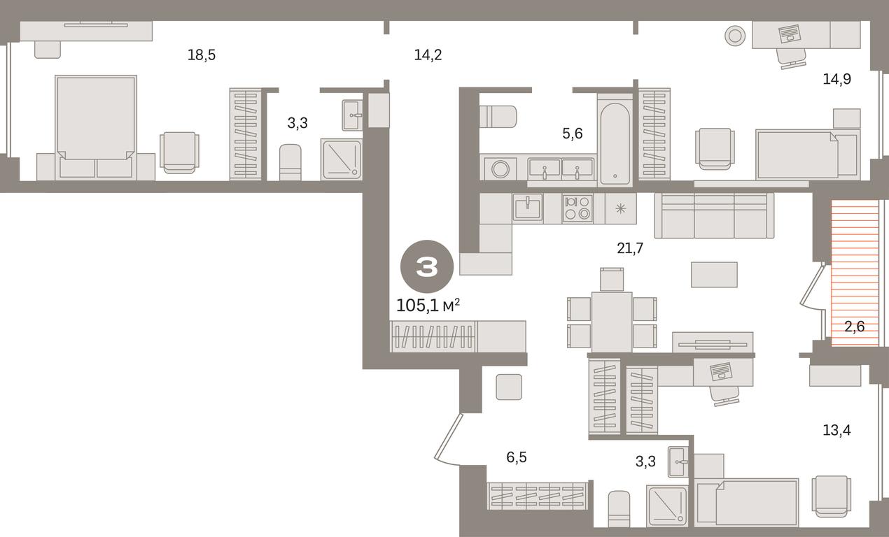 3-BD Apartment Sale, 105.1平方米 at Pervy kvartal, Kalinovaya ulitsa, derevnya Sapronovo, Leninskiy City District, Moscow Region, Russia #1 3-BD Apartment Sale, 105.1平方米 at Pervy kvartal, Kalinovaya ulitsa, derevnya Sapronovo, Leninskiy City District, Moscow Region, Russia #1