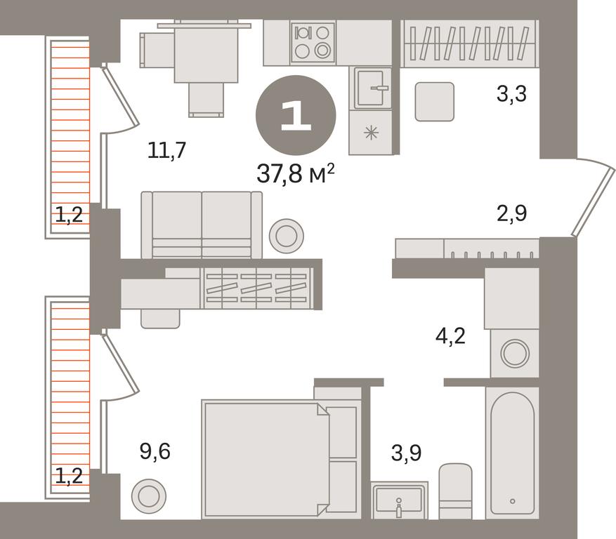 1-BD Apartment Sale, 37.8 sq. m. at Pervy kvartal, Kalinovaya ulitsa, derevnya Sapronovo, Leninskiy City District, Moscow Region, Russia #1 1-BD Apartment Sale, 37.8 sq. m. at Pervy kvartal, Kalinovaya ulitsa, derevnya Sapronovo, Leninskiy City District, Moscow Region, Russia #1