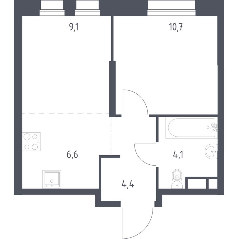 Apartment Sale, 34.9 sq. m. at Kvartal na Vode, Shosseynaya Street, 90с42, Moscow, Russia #1