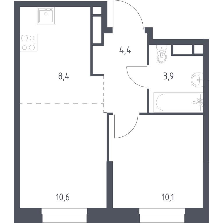 Apartment Sale, 37.4 sq. m. at Kvartal na Vode, Shosseynaya Street, 90с42, Moscow, Russia #1
