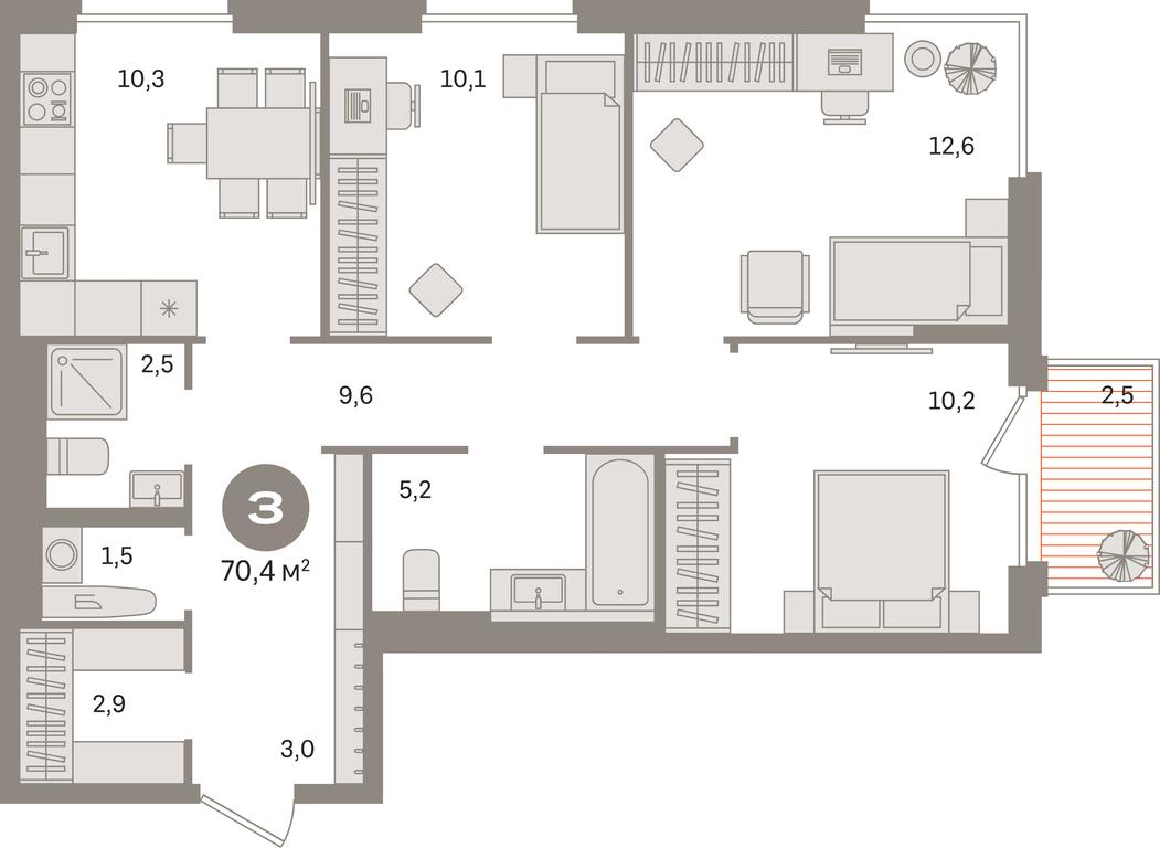 3-BD Apartment Sale, 70.4平方米 at Kvartal Gercena, zhiloy kompleks Kvartal Gertsena, Moscow, Russia #1 3-BD Apartment Sale, 70.4平方米 at Kvartal Gercena, zhiloy kompleks Kvartal Gertsena, Moscow, Russia #1