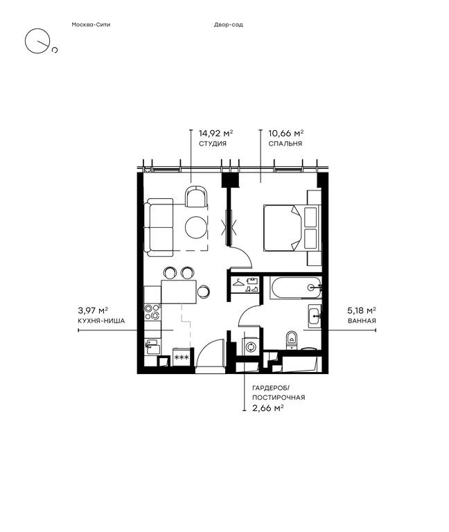 1-BD Apartment Sale, 37.6 sq. m. at Symphony 34, 2nd Khutorskaya Street, 38А, Moscow, Russia #1 1-BD Apartment Sale, 37.6 sq. m. at Symphony 34, 2nd Khutorskaya Street, 38А, Moscow, Russia #1
