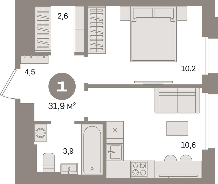 1-BD Apartment Sale, 31.9 sq. m. at Kvartal Gercena, zhiloy kompleks Kvartal Gertsena, Moscow, Russia #1 1-BD Apartment Sale, 31.9 sq. m. at Kvartal Gercena, zhiloy kompleks Kvartal Gertsena, Moscow, Russia #1