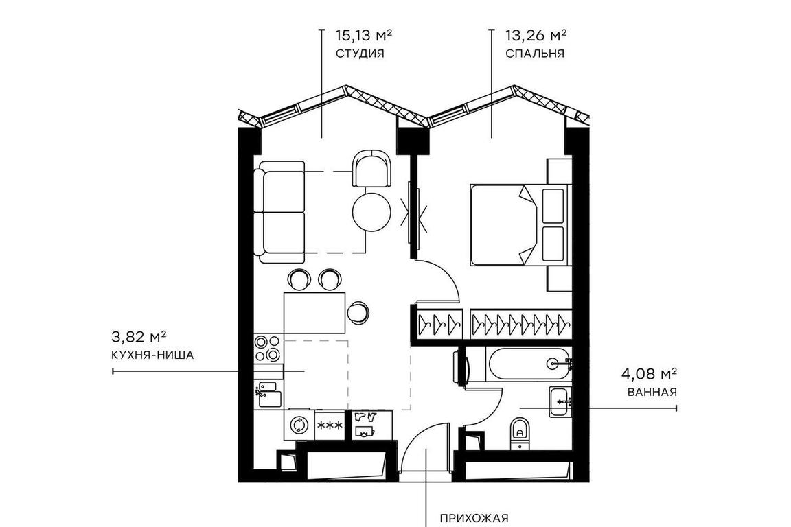 1-BD Apartment Sale, 39.4 sq. m. at Symphony 34, 2nd Khutorskaya Street, 38А, Moscow, Russia #2 1-BD Apartment Sale, 39.4 sq. m. at Symphony 34, 2nd Khutorskaya Street, 38А, Moscow, Russia #2