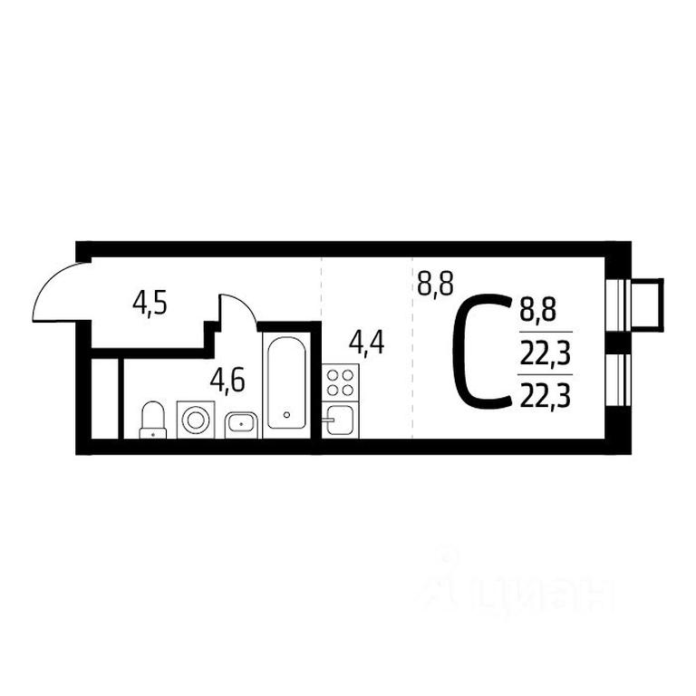 Apartment Sale, 22.3 sq. m. at Novye Vatutinki, mkr Tsentralny, 2nd Novovatutinskaya Street, Desyonovskoye Settlement, Moscow, Russia #1 Apartment Sale, 22.3 sq. m. at Novye Vatutinki, mkr Tsentralny, 2nd Novovatutinskaya Street, Desyonovskoye Settlement, Moscow, Russia #1