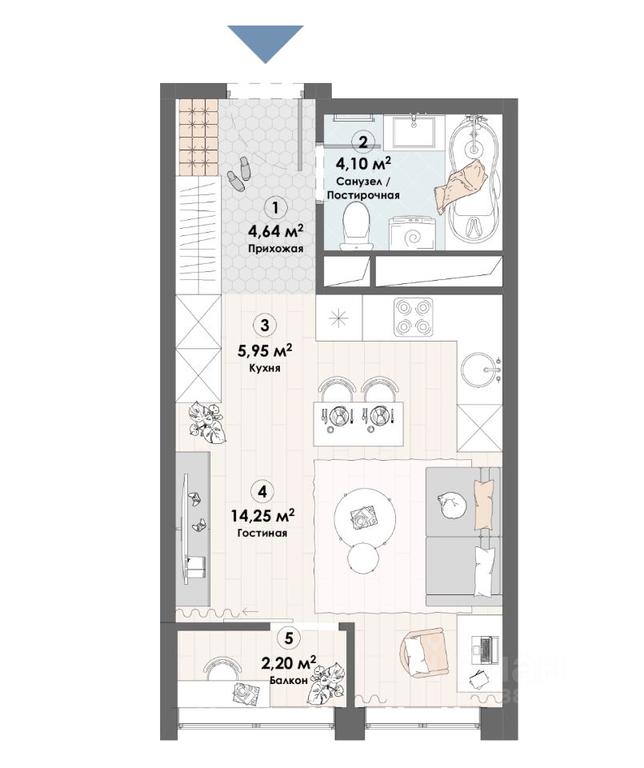 Apartment Sale, 31.14平方米 at Triumf, Nadsonovskaya ulitsa, Pushkino, Moscow Region, Russia #1