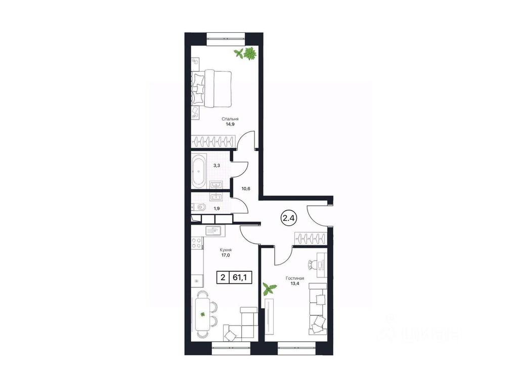 1-BD Apartment Sale, 61.1平方米 at Pushkino Grad, Polevaya ulitsa, selo Bratovshchina, Pshkinskiy Urban District, Moscow Region, Russia #1 1-BD Apartment Sale, 61.1平方米 at Pushkino Grad, Polevaya ulitsa, selo Bratovshchina, Pshkinskiy Urban District, Moscow Region, Russia #1
