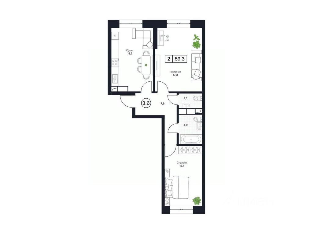 1-BD Apartment Sale, 59.3平方米 at Pushkino Grad, Polevaya ulitsa, selo Bratovshchina, Pshkinskiy Urban District, Moscow Region, Russia #1 1-BD Apartment Sale, 59.3平方米 at Pushkino Grad, Polevaya ulitsa, selo Bratovshchina, Pshkinskiy Urban District, Moscow Region, Russia #1