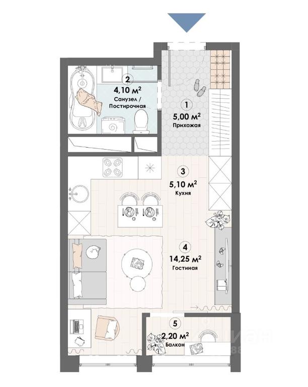 Apartment Sale, 30.65平方米 at Triumf, Nadsonovskaya ulitsa, Pushkino, Moscow Region, Russia #1