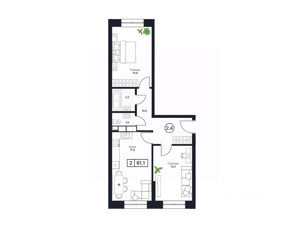 1-BD Apartment Sale, 61.1平方米 at Pushkino Grad, Polevaya ulitsa, selo Bratovshchina, Pshkinskiy Urban District, Moscow Region, Russia #1 1-BD Apartment Sale, 61.1平方米 at Pushkino Grad, Polevaya ulitsa, selo Bratovshchina, Pshkinskiy Urban District, Moscow Region, Russia #1