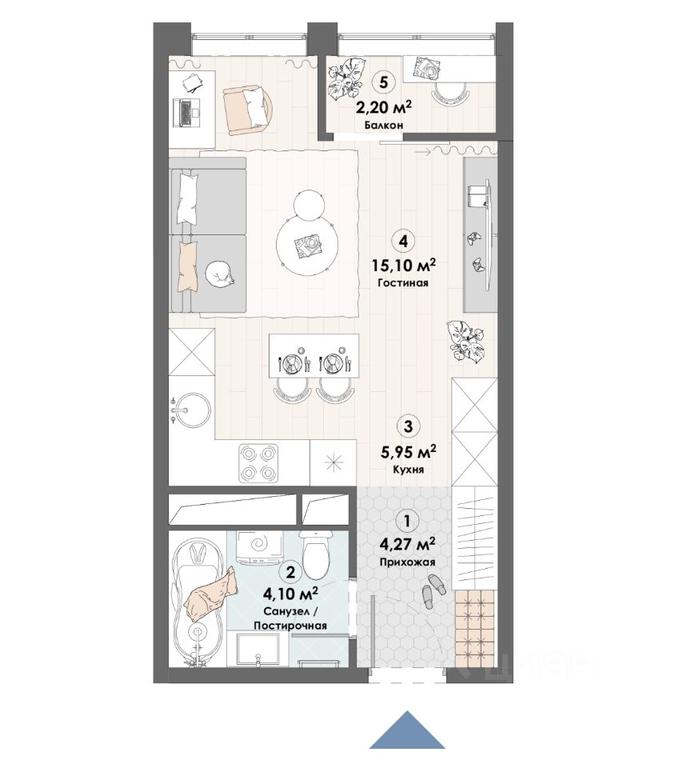 Apartment Sale, 31.62平方米 at Triumf, Nadsonovskaya ulitsa, Pushkino, Moscow Region, Russia #1