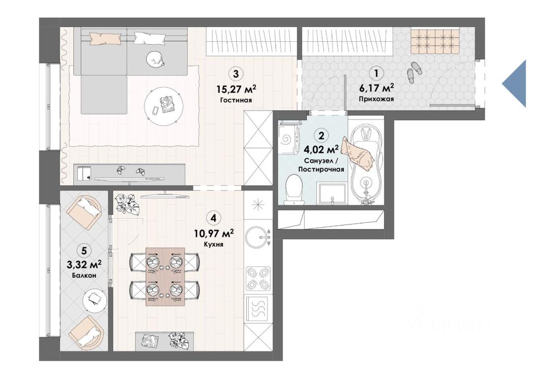 Apartment Sale, 39.75平方米 at Triumf, Nadsonovskaya ulitsa, Pushkino, Moscow Region, Russia #1