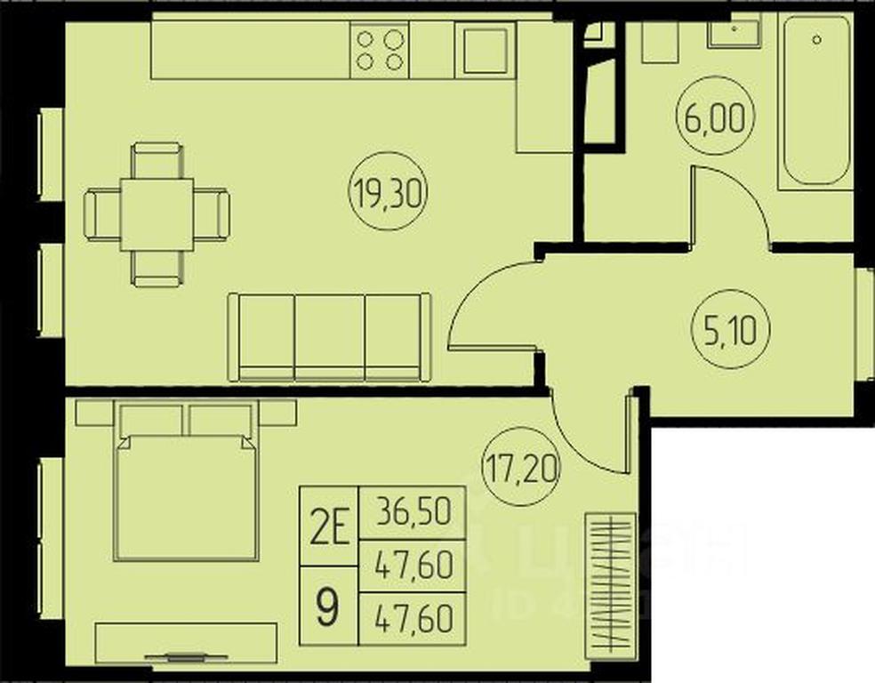 1-BD Apartment Sale, 47.6 sq. m. at 31 kvartal, Naberezhnaya ulitsa, Pushkino, Moscow Region, Russia #1 1-BD Apartment Sale, 47.6 sq. m. at 31 kvartal, Naberezhnaya ulitsa, Pushkino, Moscow Region, Russia #1
