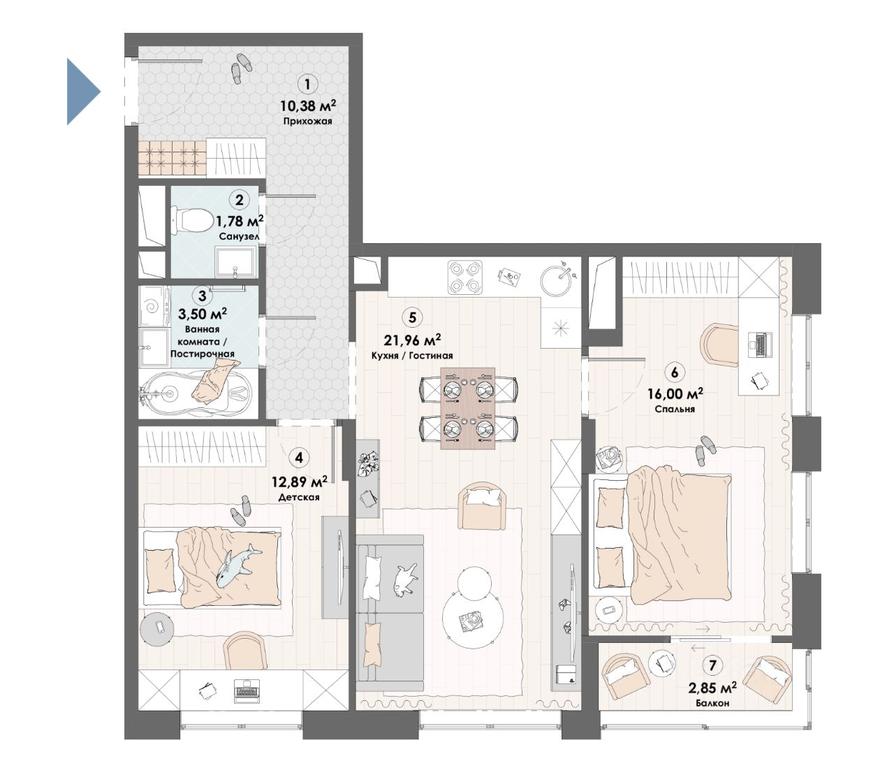 2-BD Apartment Sale, 69.36平方米 at Triumf, Nadsonovskaya ulitsa, Pushkino, Moscow Region, Russia #1 2-BD Apartment Sale, 69.36平方米 at Triumf, Nadsonovskaya ulitsa, Pushkino, Moscow Region, Russia #1