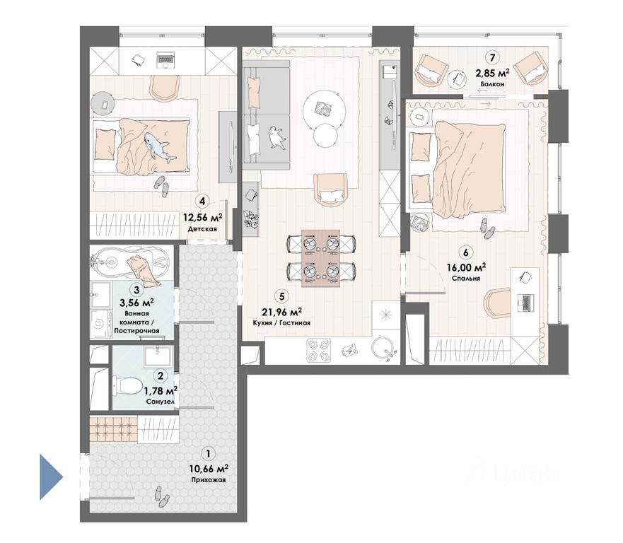 2-BD Apartment Sale, 69.37平方米 at Triumf, Nadsonovskaya ulitsa, Pushkino, Moscow Region, Russia #1 2-BD Apartment Sale, 69.37平方米 at Triumf, Nadsonovskaya ulitsa, Pushkino, Moscow Region, Russia #1
