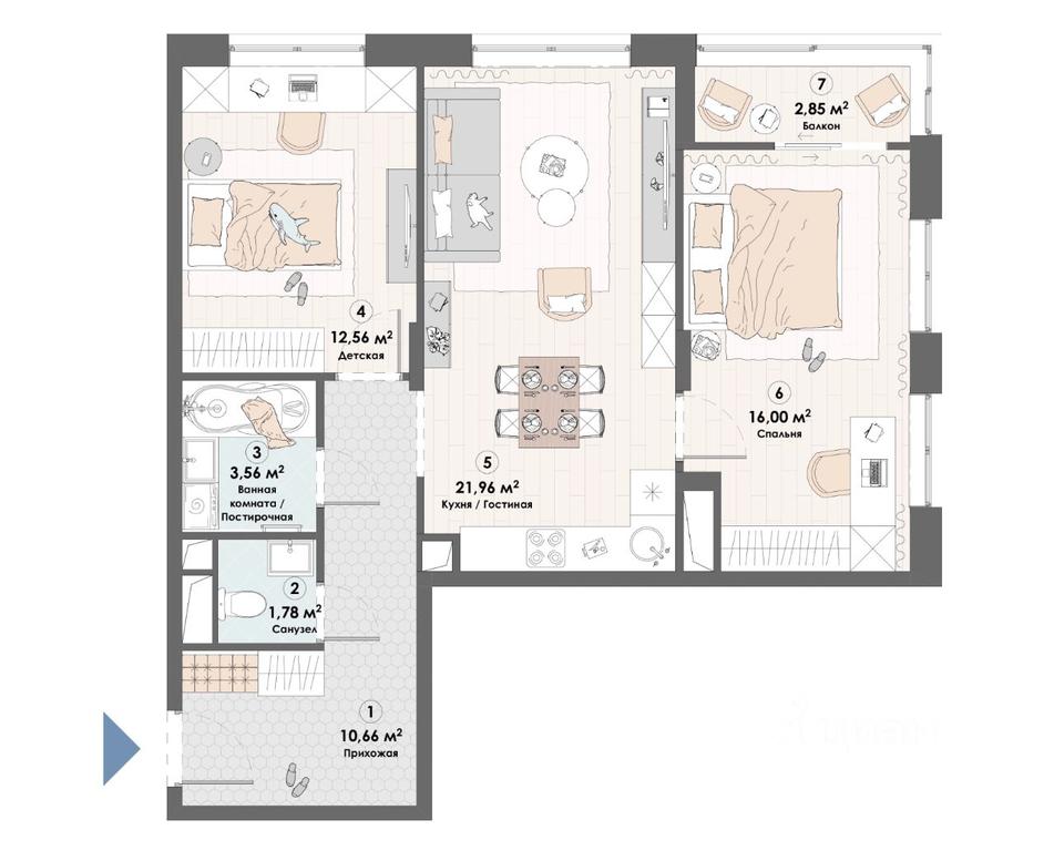 2-BD Apartment Sale, 69.37平方米 at Triumf, Nadsonovskaya ulitsa, Pushkino, Moscow Region, Russia #1 2-BD Apartment Sale, 69.37平方米 at Triumf, Nadsonovskaya ulitsa, Pushkino, Moscow Region, Russia #1