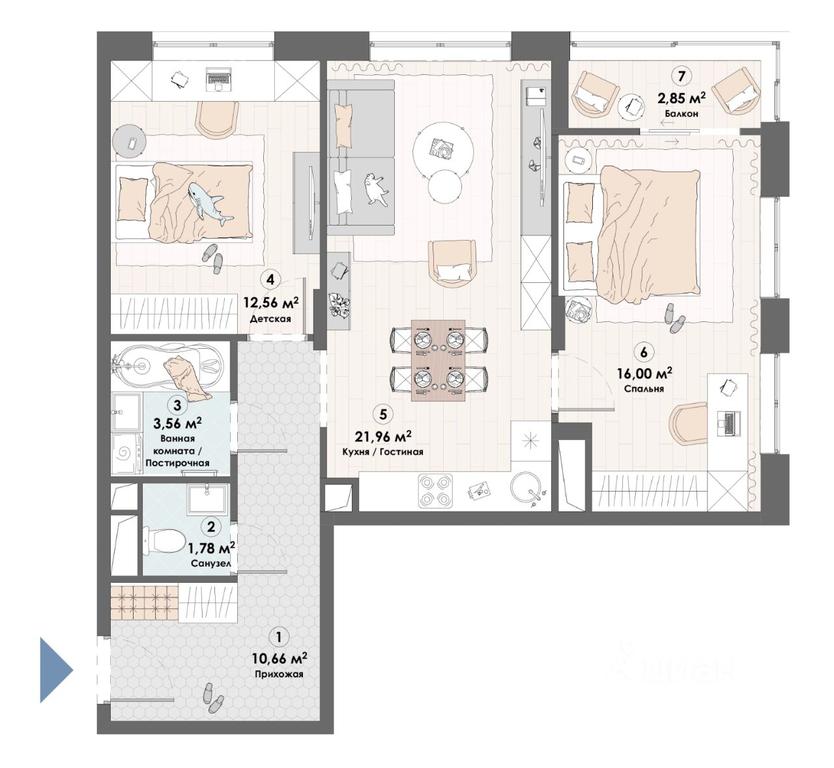 2-BD Apartment Sale, 69.4平方米 at Triumf, Nadsonovskaya ulitsa, Pushkino, Moscow Region, Russia #1 2-BD Apartment Sale, 69.4平方米 at Triumf, Nadsonovskaya ulitsa, Pushkino, Moscow Region, Russia #1
