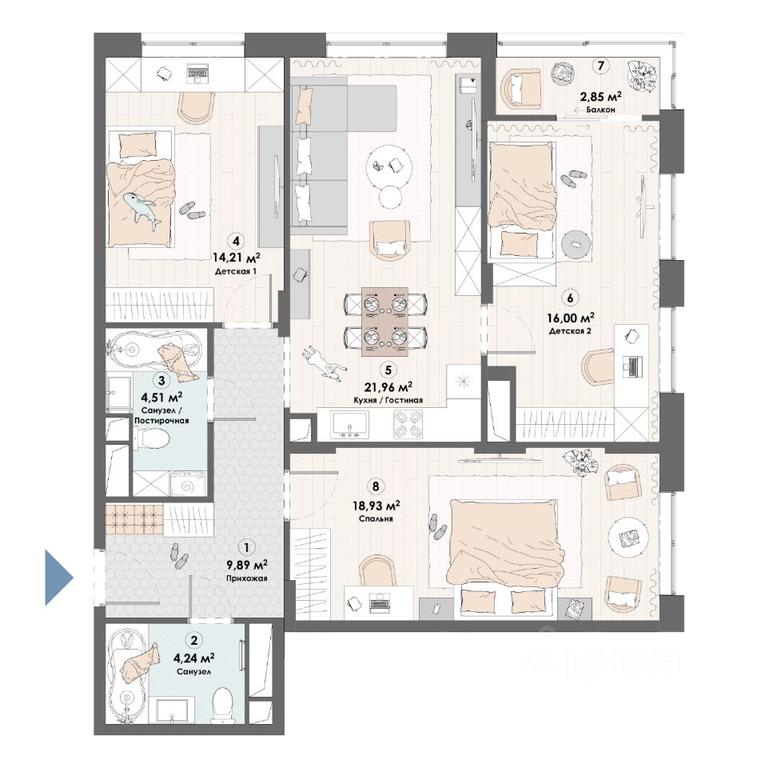 2-BD Apartment Sale, 92.66平方米 at Triumf, Nadsonovskaya ulitsa, Pushkino, Moscow Region, Russia #1 2-BD Apartment Sale, 92.66平方米 at Triumf, Nadsonovskaya ulitsa, Pushkino, Moscow Region, Russia #1
