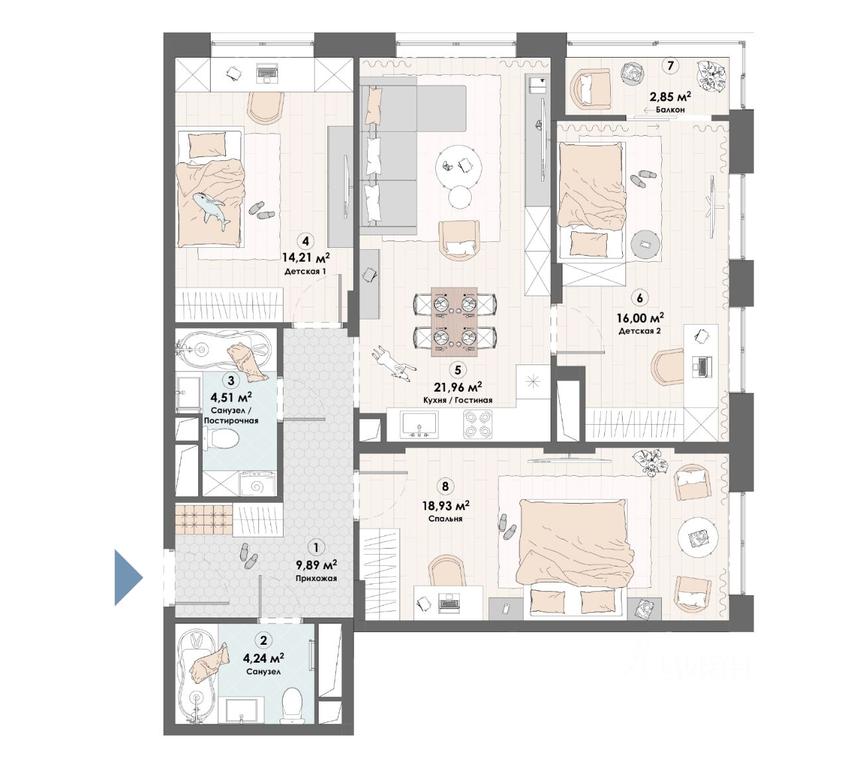 2-BD Apartment Sale, 92.66 sq. m. at Triumf, Nadsonovskaya ulitsa, Pushkino, Moscow Region, Russia #1 2-BD Apartment Sale, 92.66 sq. m. at Triumf, Nadsonovskaya ulitsa, Pushkino, Moscow Region, Russia #1