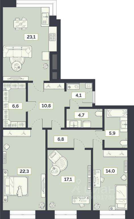 2-BD Apartment Sale, 115.4 sq. m. at Laym, Staroalekseyevskaya Street, 5А, Moscow, Russia #1 2-BD Apartment Sale, 115.4 sq. m. at Laym, Staroalekseyevskaya Street, 5А, Moscow, Russia #1