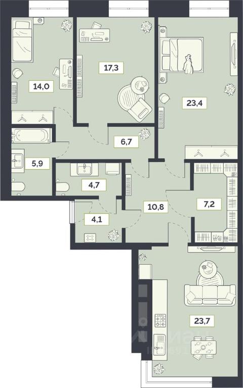 2-BD Apartment Sale, 117.8 sq. m. at Laym, Staroalekseyevskaya Street, 5А, Moscow, Russia #1 2-BD Apartment Sale, 117.8 sq. m. at Laym, Staroalekseyevskaya Street, 5А, Moscow, Russia #1