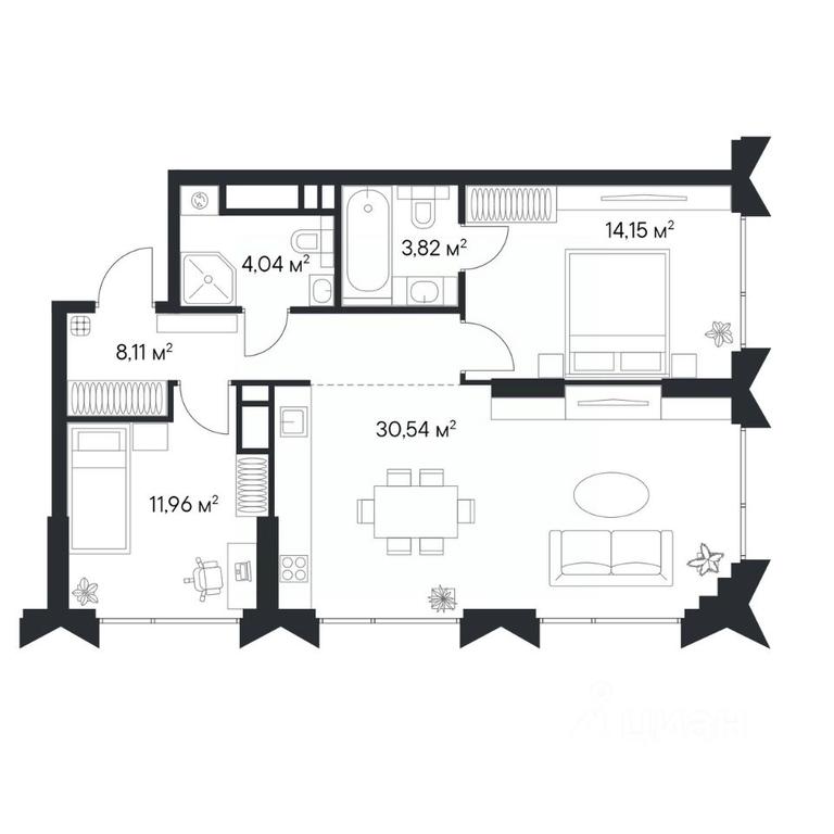 1-BD Apartment Sale, 72.62平方米 at 1-y Nagatinskiy, Nagatinskaya Street, Moscow, Russia #2 1-BD Apartment Sale, 72.62平方米 at 1-y Nagatinskiy, Nagatinskaya Street, Moscow, Russia #2