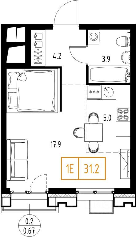 Apartment Sale, 31.2平方米 at Skolkovo ONE, Zarechnaya ulitsa, rabochiy posyolok Zarechye, Odintsovskiy Urban District, Moscow Region, Russia #1 Apartment Sale, 31.2平方米 at Skolkovo ONE, Zarechnaya ulitsa, rabochiy posyolok Zarechye, Odintsovskiy Urban District, Moscow Region, Russia #1