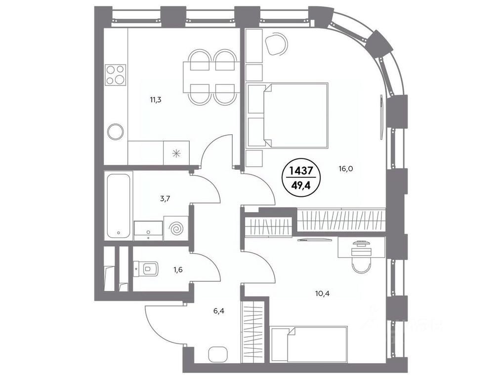 Продажа 1-комн. квартиры, 49,4 м² в ЖК «Адмирал», Шоссейная улица, Москва, Россия #1 Продажа 1-комн. квартиры, 49,4 м² в ЖК «Адмирал», Шоссейная улица, Москва, Россия #1