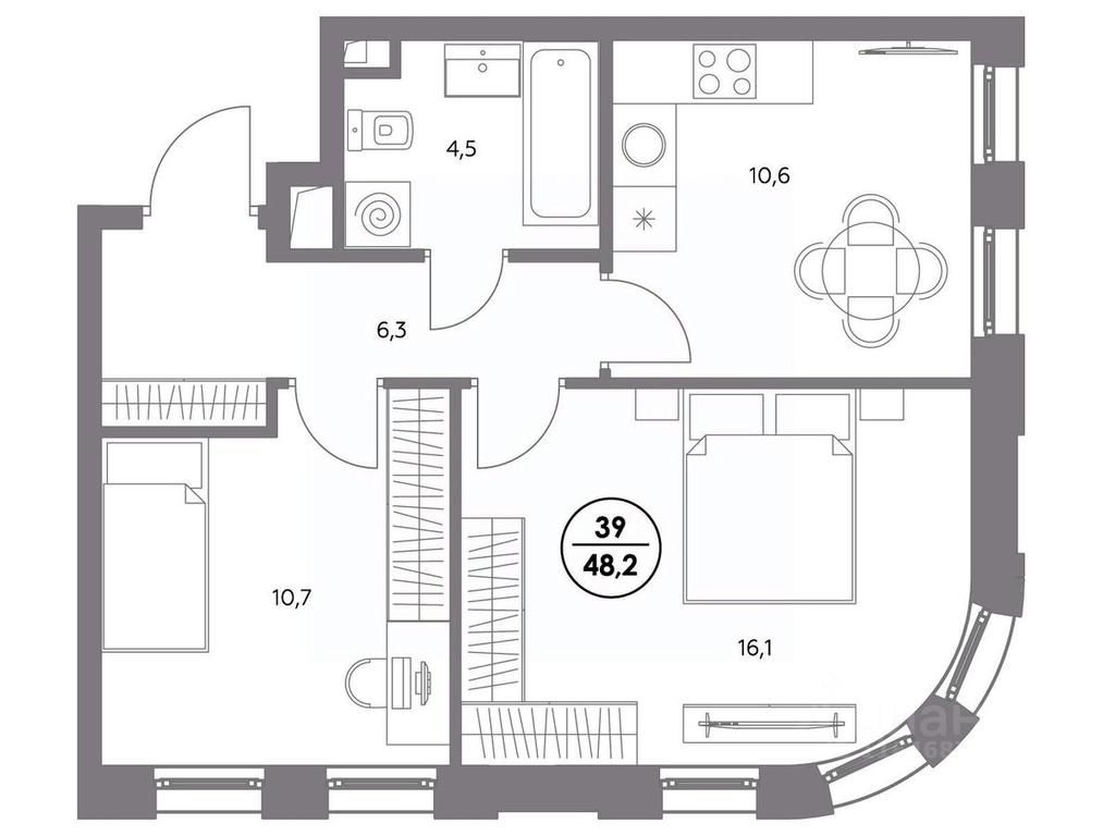 Продажа 1-комн. квартиры, 48,2 м² в ЖК «Адмирал», Шоссейная улица, Москва, Россия #1 Продажа 1-комн. квартиры, 48,2 м² в ЖК «Адмирал», Шоссейная улица, Москва, Россия #1