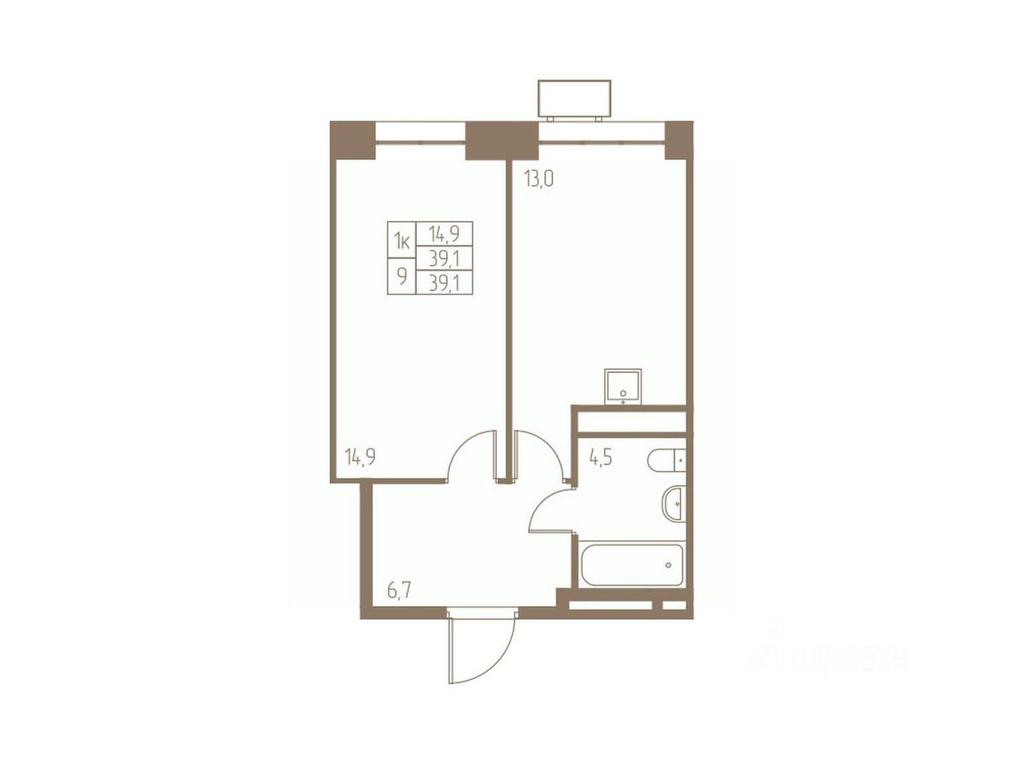 Apartment Sale, 39.1平方米 at Fabrikant, 2-y Fabrichny proyezd, Pushkino, Moscow Region, Russia #1