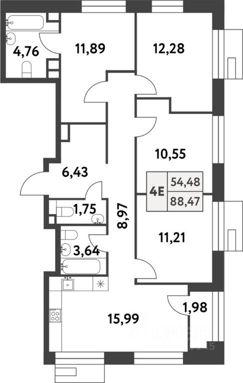 3-BD Apartment Sale, 88.4 sq. m. at Smart Garden (Smart Garden), 5-ya ulitsa Lesnyye Polyany, posyolok Gazoprovod, Kommunarka District, Novomoskovskiy Administrative Okrug, Moscow, Russia #1 3-BD Apartment Sale, 88.4 sq. m. at Smart Garden (Smart Garden), 5-ya ulitsa Lesnyye Polyany, posyolok Gazoprovod, Kommunarka District, Novomoskovskiy Administrative Okrug, Moscow, Russia #1