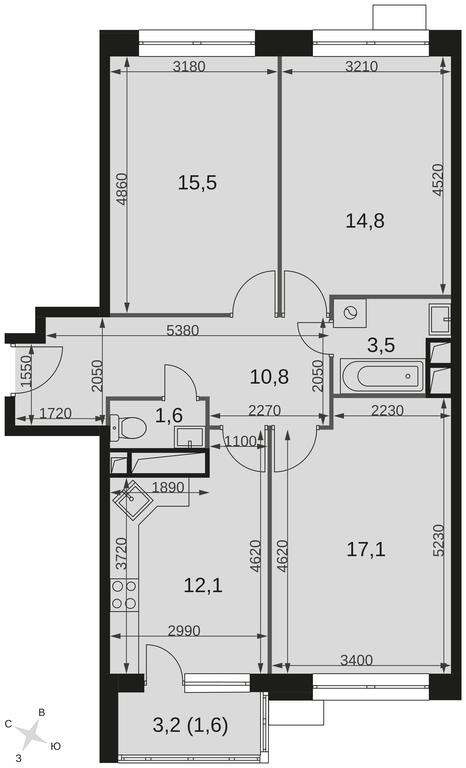 3-BD Apartment Sale, 76.9 sq. m. at Datskiy Kvartal, Datskiy Kvartal Residential Complex, posyolok Nagornoye, Mytishi Urban District, Moscow Region, Russia #2 3-BD Apartment Sale, 76.9 sq. m. at Datskiy Kvartal, Datskiy Kvartal Residential Complex, posyolok Nagornoye, Mytishi Urban District, Moscow Region, Russia #2