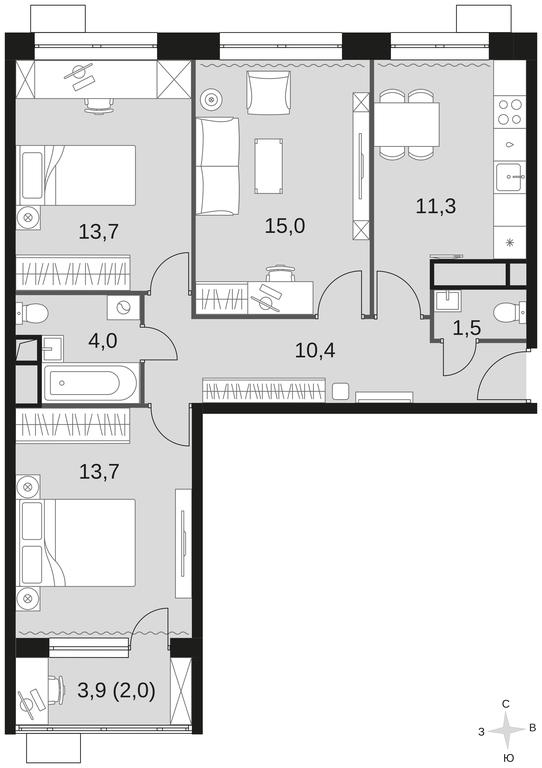 3-BD Apartment Sale, 71.5 sq. m. at Datskiy Kvartal, Datskiy Kvartal Residential Complex, posyolok Nagornoye, Mytishi Urban District, Moscow Region, Russia #1 3-BD Apartment Sale, 71.5 sq. m. at Datskiy Kvartal, Datskiy Kvartal Residential Complex, posyolok Nagornoye, Mytishi Urban District, Moscow Region, Russia #1