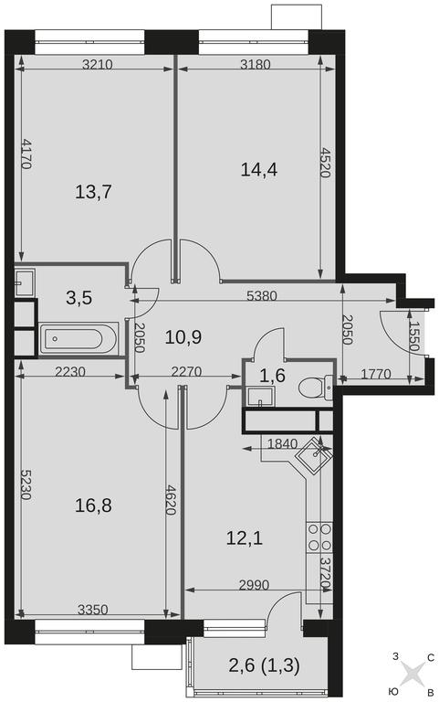 Продажа 3-комн. квартиры, 74,3 м² в ЖК «Датский квартал», жилой комплекс Датский квартал, посёлок Нагорное, городской округ Мытищи, Московская область, Россия #2 Продажа 3-комн. квартиры, 74,3 м² в ЖК «Датский квартал», жилой комплекс Датский квартал, посёлок Нагорное, городской округ Мытищи, Московская область, Россия #2