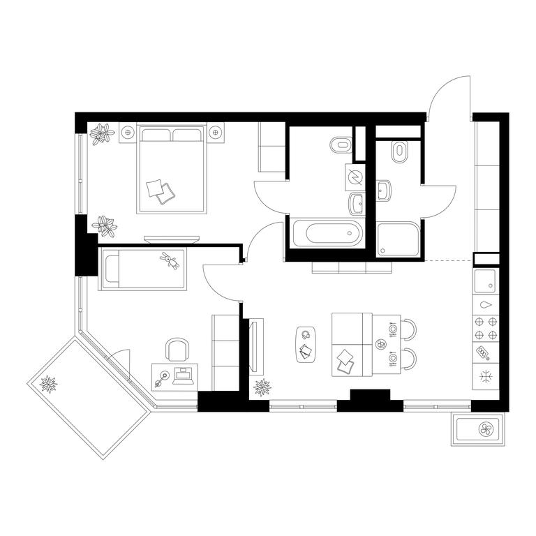 Продажа 2-комн. квартиры, 51,1 м² в ЖК «Кавказский бульвар 51», Кавказский бульвар, 51с3, Москва, Россия #1 Продажа 2-комн. квартиры, 51,1 м² в ЖК «Кавказский бульвар 51», Кавказский бульвар, 51с3, Москва, Россия #1