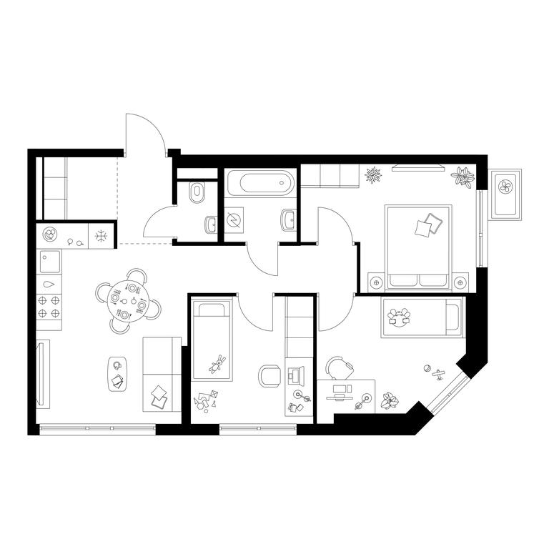 3-BD Apartment Sale, 56.2平方米 at Kavkazskiy Bulvar 51, Kavkazsky Boulevard, 51с3, Moscow, Russia #1 3-BD Apartment Sale, 56.2平方米 at Kavkazskiy Bulvar 51, Kavkazsky Boulevard, 51с3, Moscow, Russia #1