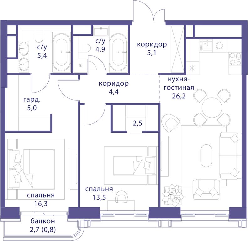 Продажа 2-комн. квартиры, 84,1 м² в ЖК «Татарская 35», Большая Татарская улица, Москва, Россия #1 Продажа 2-комн. квартиры, 84,1 м² в ЖК «Татарская 35», Большая Татарская улица, Москва, Россия #1