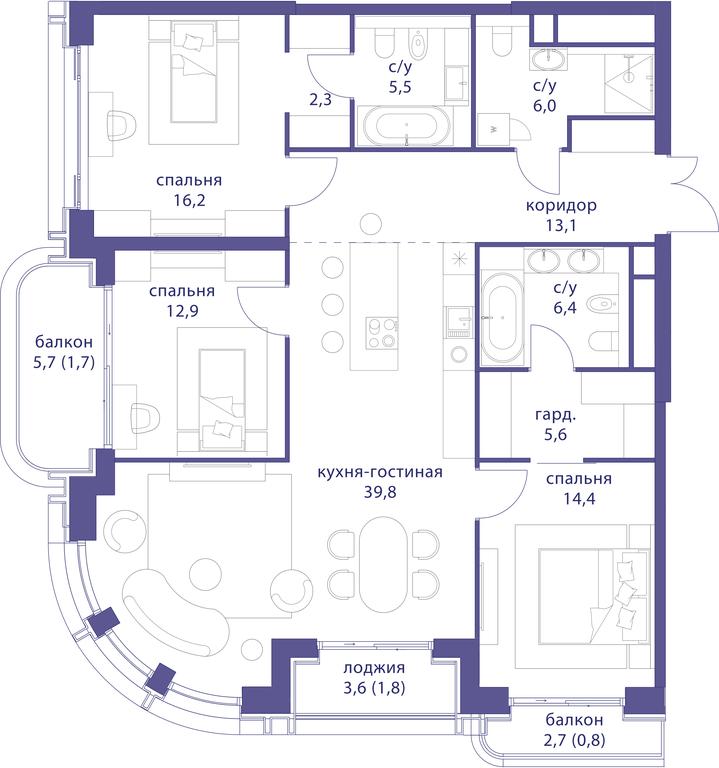Продажа 3-комн. квартиры, 126,4 м² в ЖК «Татарская 35», Большая Татарская улица, Москва, Россия #1 Продажа 3-комн. квартиры, 126,4 м² в ЖК «Татарская 35», Большая Татарская улица, Москва, Россия #1