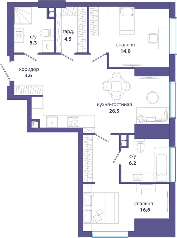 Продажа 2-комн. квартиры, 76,7 м² в ЖК «Событие», улица Лобачевского, 124к3, Москва, Россия #1 Продажа 2-комн. квартиры, 76,7 м² в ЖК «Событие», улица Лобачевского, 124к3, Москва, Россия #1