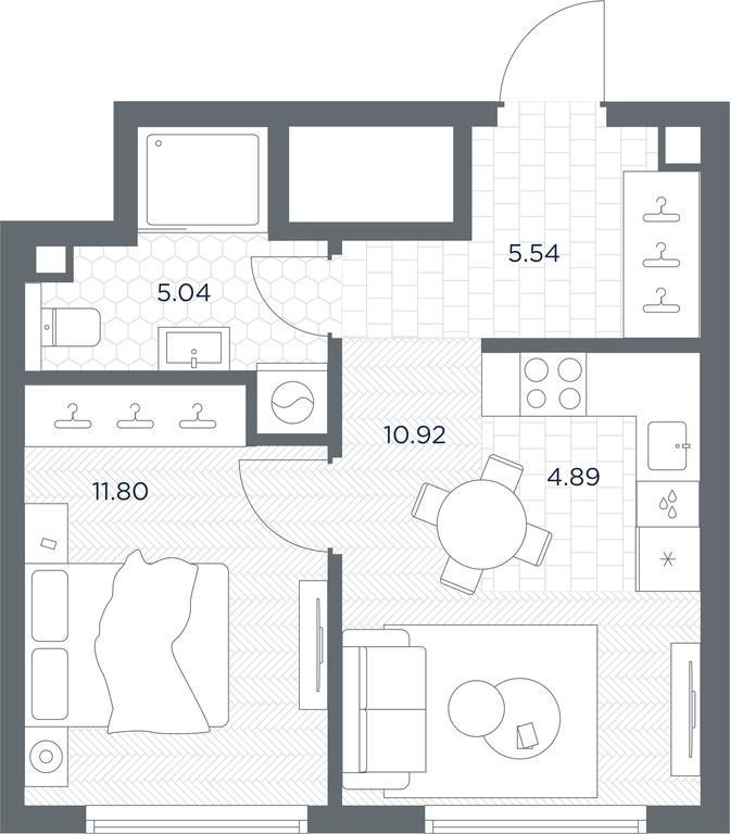 Apartment Sale, 38.19 sq. m. at TATE, Vetkina Street, Moscow, Russia #1
