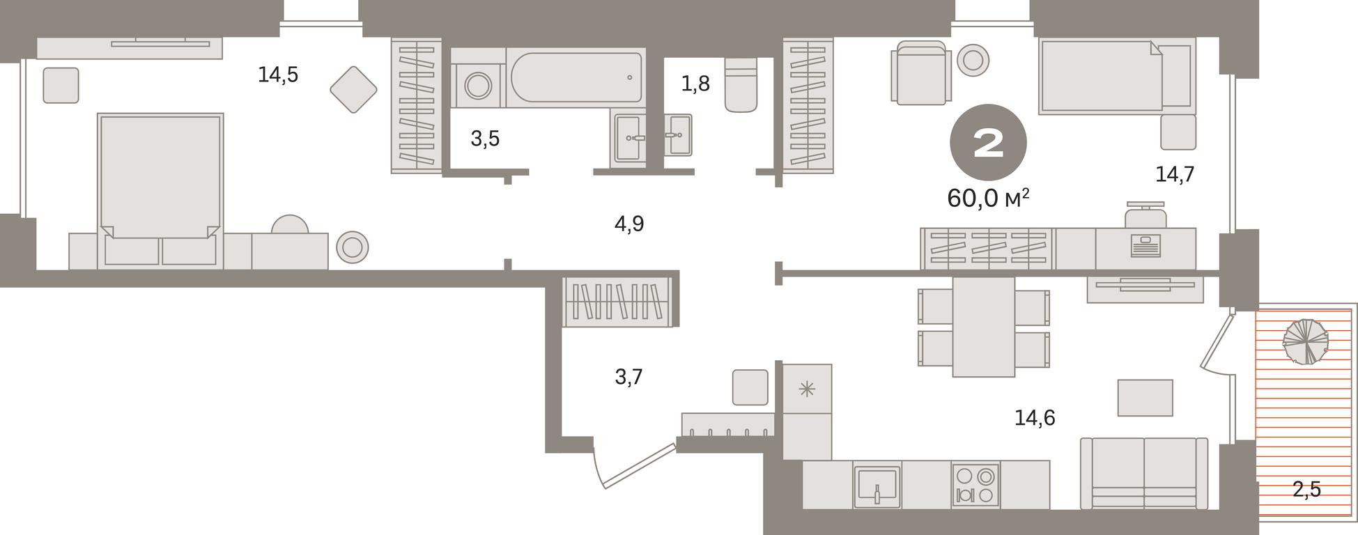 2-BD Apartment Sale, 60 sq. m. at Kvartal Gercena, zhiloy kompleks Kvartal Gertsena, Moscow, Russia #1 2-BD Apartment Sale, 60 sq. m. at Kvartal Gercena, zhiloy kompleks Kvartal Gertsena, Moscow, Russia #1